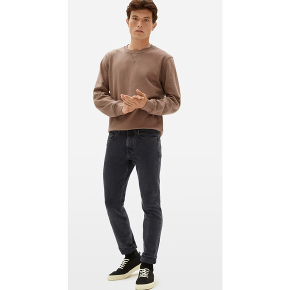 Everlane Men's The Slim Fit Low stretch Jeans 33 x 30 Washed Black New
